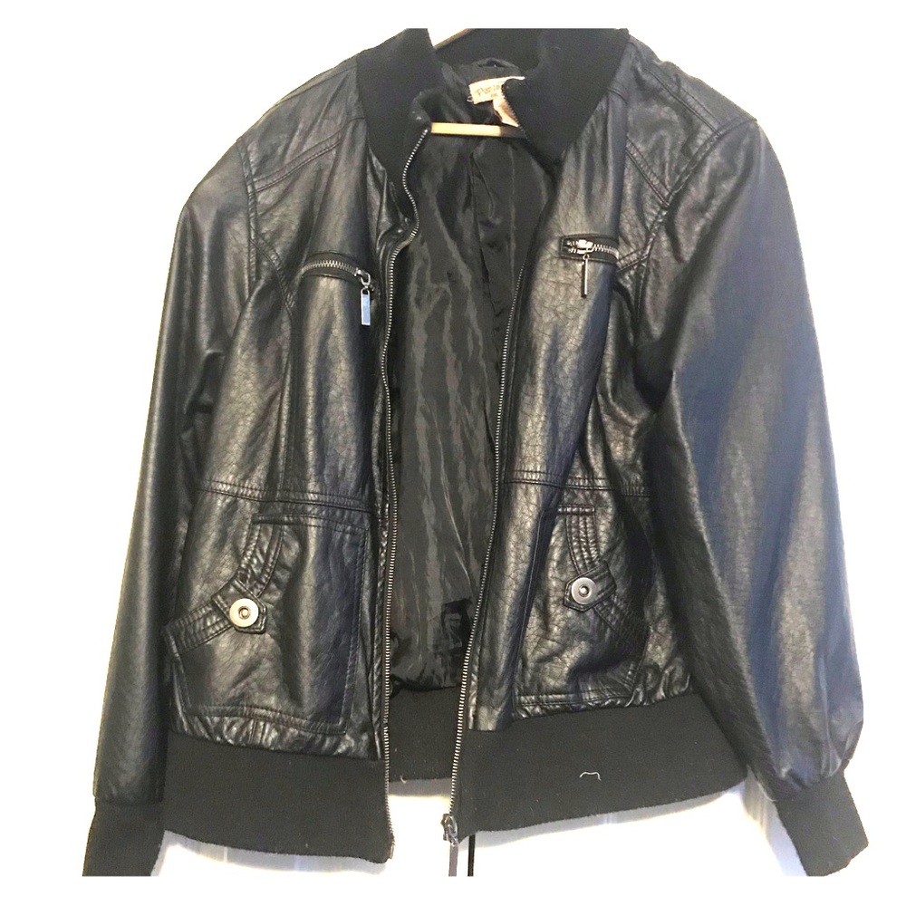 Black faux leather jacket
